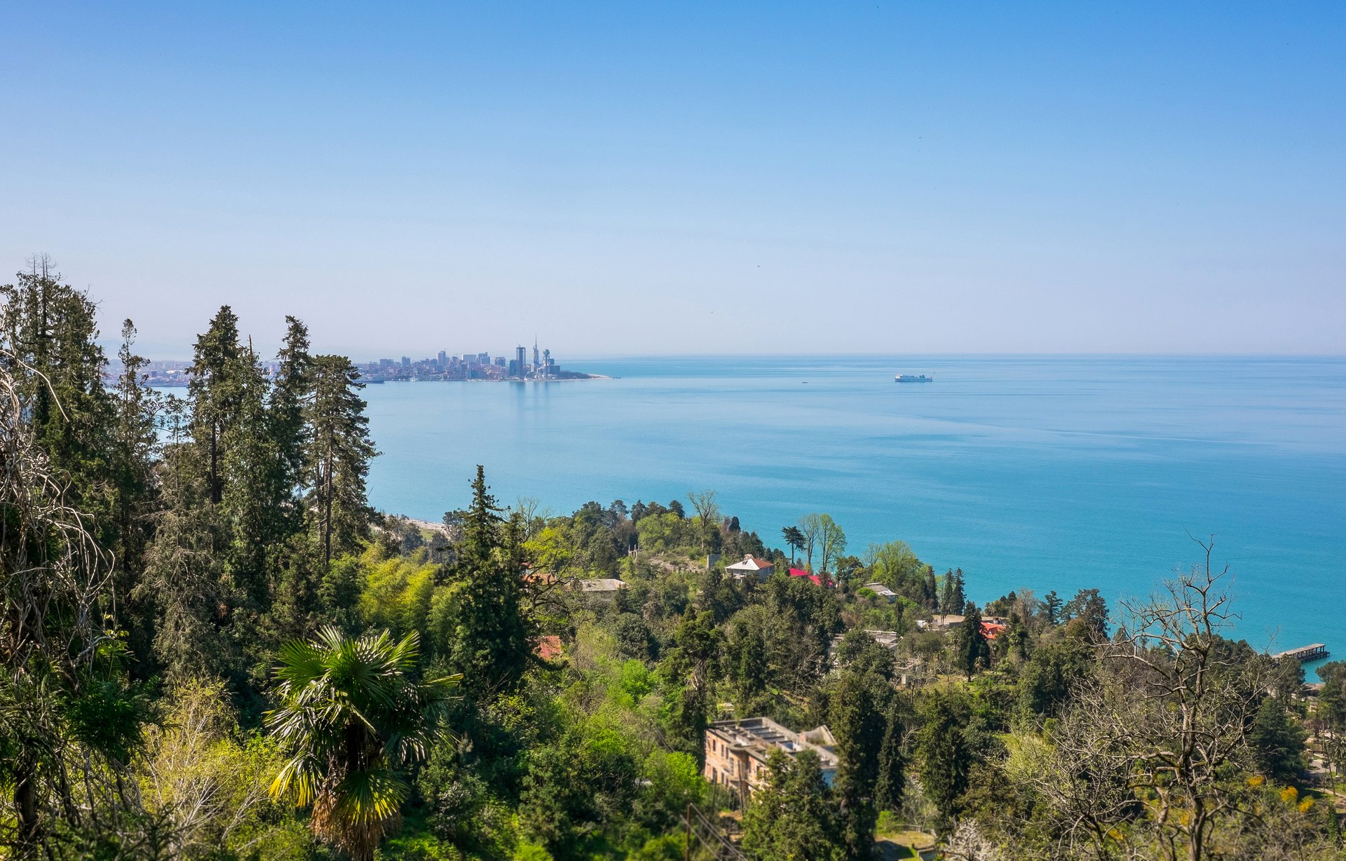 Black Sea coast with the Batumi skyline on the horizon