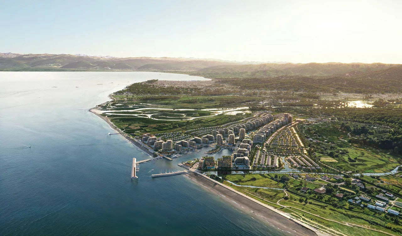 Developer visualisation of the proposed Batumi residences and marina in their coastal setting